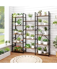Gouun 5-Tier Triple Wide Industrial Bookshelf with Heavy-Duty Metal Frame, 68 x 12 x 63