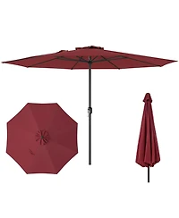 Sugift 12 ft Patio Umbrella with Crank Handle and Sturdy Ribs