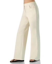 Ivonne Women's Cotton Wide-Leg Straight Pants