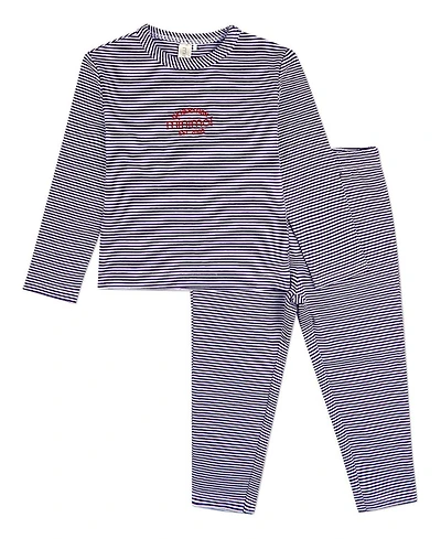 MeMoi Kids Boys Mini-Stripe Cotton-Rich 2 Piece Lounge Set