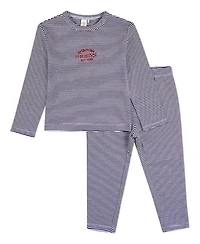 MeMoi Kids Boys Mini-Stripe Cotton-Rich 2 Piece Lounge Set