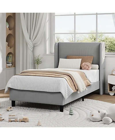 gaomon Bed Frame with Headboad and Wingback