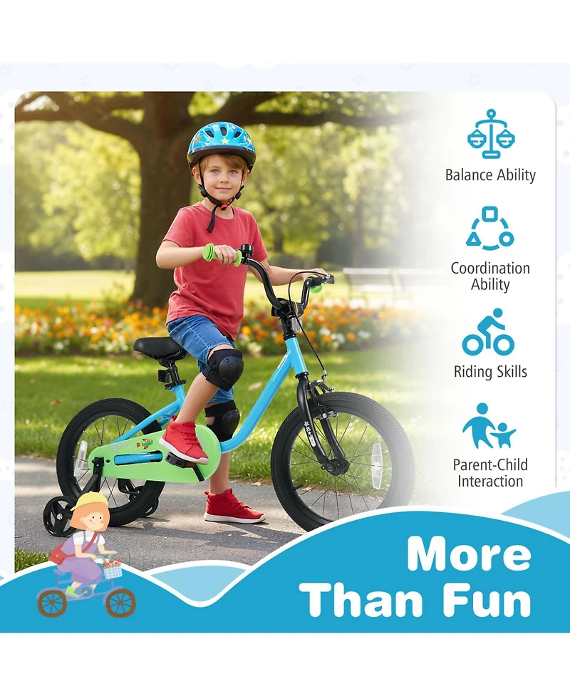 Slickblue Kids Bicycle for Children Beginner Bike with Training Wheels