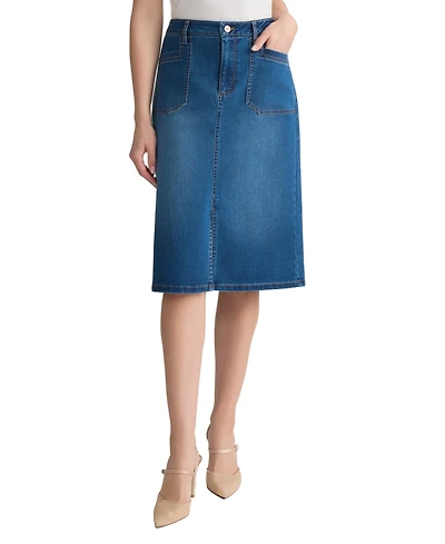 Jones New York Women's Lexington Midi Denim Skirt