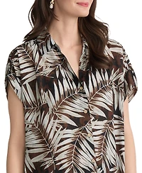 Jones New York Women's Printed Collared Neck Shirt