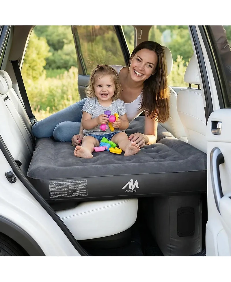 Ayamaya Car Air Mattress for Back Seat with Rechargeable Pump, Comfortable Travel Bed for Suv and Sedan Trips