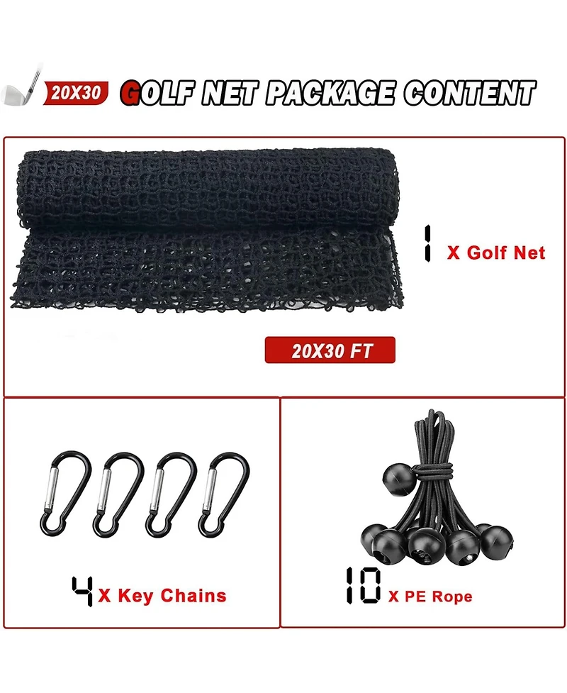 Aoligeijs Sports Netting - Heavy Duty Ball Net for Golf, Baseball, Hockey, Soccer