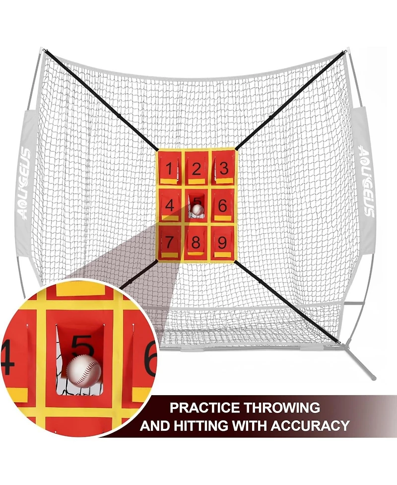 Aoligeijs Adjustable Strike Zone Target for Baseball Net,Numbered Pitching Pad,Baseball Softball Target,Practice Throwing and Hitting with Accuracy