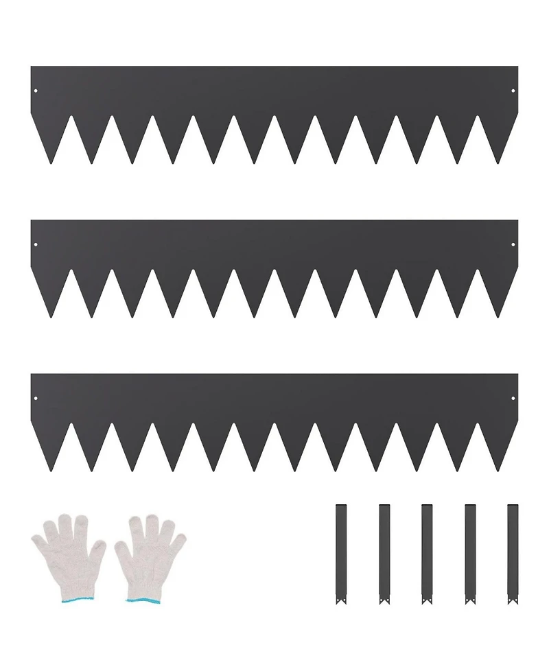 Sugift Steel Landscape Edging, 3 Pack, 40 x 8 in, Rust-Resistant Metal