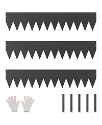 Sugift Steel Landscape Edging, 3 Pack, 40 x 8 in, Rust-Resistant Metal