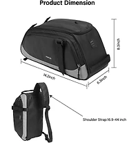 Aoligeijs Waterproof Bike Rack Bag with Rain Cover, Convertible Bicycle Trunk Storage with Shoulder Strap for Commuting Travel Cycling
