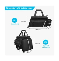 Aoligeijs Insulated Bike Rack Bag with Rain Cover, Bicycle Trunk Cooler Foldable Panniers for Commuting Travel Outdoor Cycling