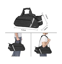 Aoligeijs Bike Rack Bag Waterproof Bicycle Trunk Bag Rear Seat Pannier with Shoulder Strap Reflective Cycling Storage for Commuting Travel
