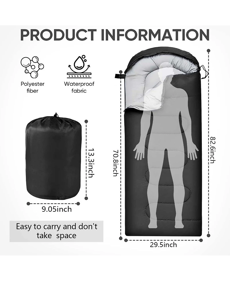 Gnuadz Sleeping Bag Portable Waterproof 4 Seasons Camping Adults Backpacking Outdoor Recreation Gear