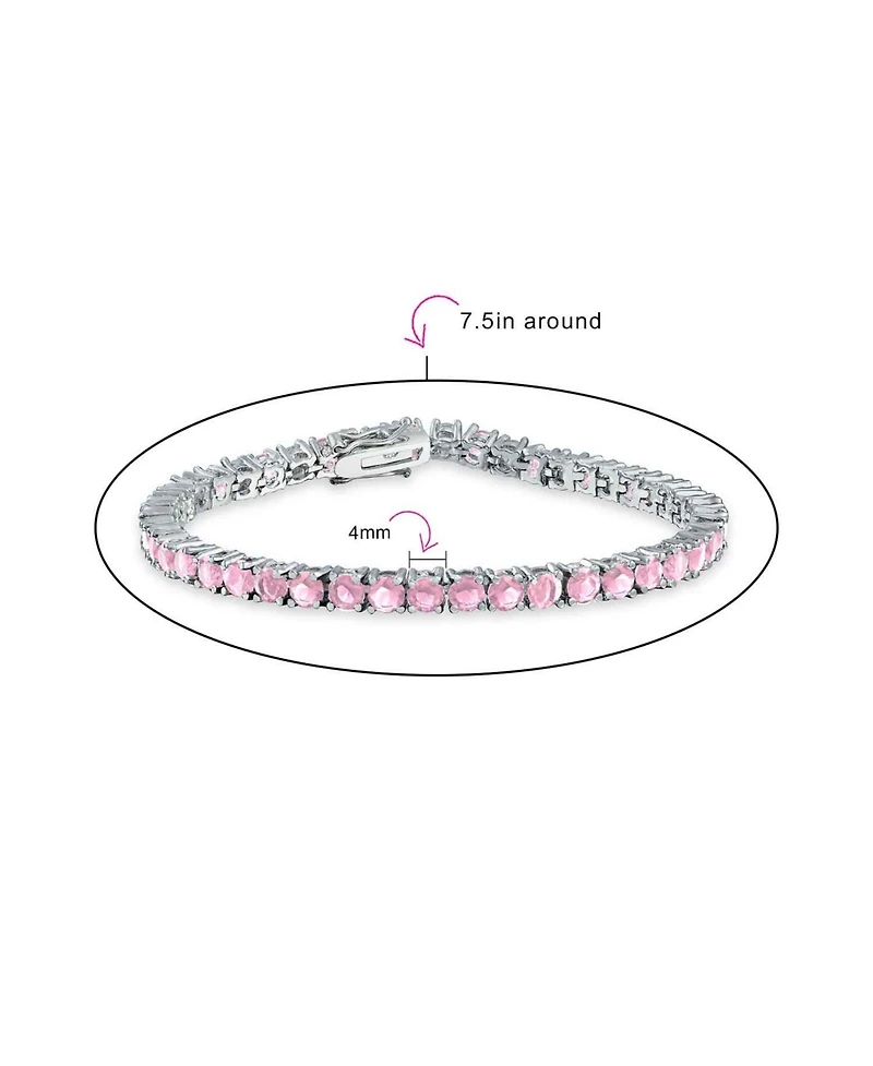Bling Jewelry 12 Ctw 4 Prong Basket Set Solitaire Round Cubic Zirconia Cz Tennis Bracelet Prom 7.5 Inch