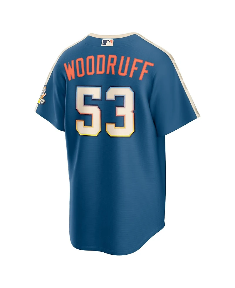 Nike Men's Brandon Woodruff Mineral Blue Milwaukee Brewers 2026 City Connect Stadium Jersey