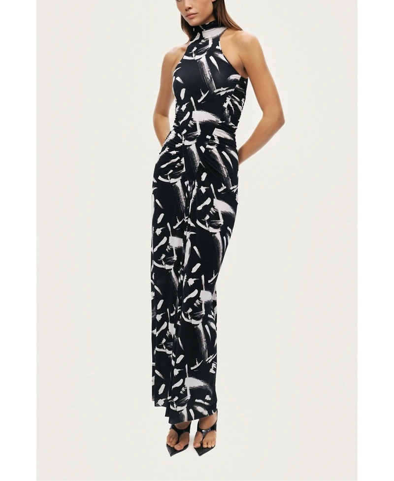 Nocturne Women's Printed Halter Maxi Dress