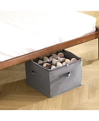 Gouun Under-Bed Shoe Organizer with 16 Compartments and Clear Window