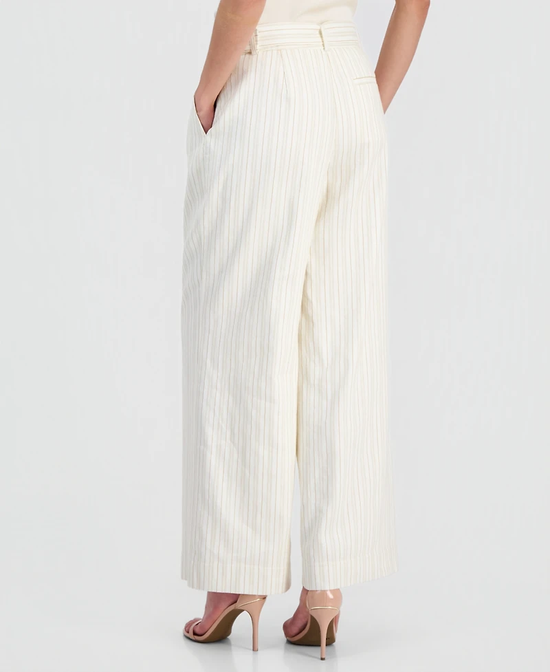 T Tahari Women's High-Rise Belted Wide-Leg Pants