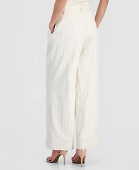 T Tahari Women's High-Rise Belted Wide-Leg Pants