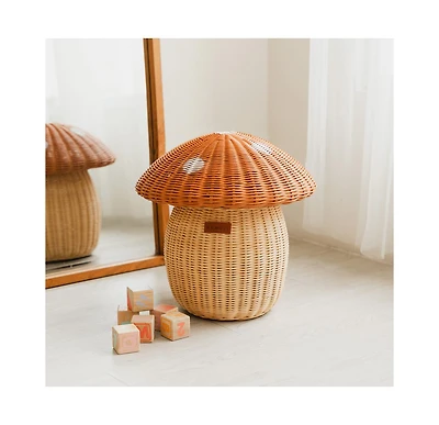 Momiji Mushroom Handcrafted Rattan Storage Basket - Wicker