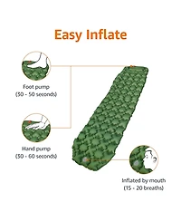 Gnuadz Camping Sleeping Pad Quick-inflate Foot Pump Ultralight Hiking Camping Outdoor Recreation Gear