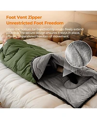 Gnuadz Sleeping Bag Plush Fleece Cold Weather Waterproof Portable Camping Hiking