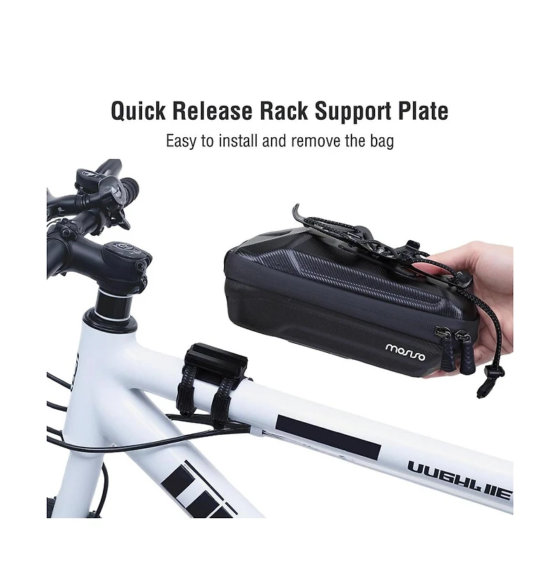 Aoligeijs Waterproof Bike Frame Bag with Phone Holder Eva Hard Shell Top Tube Bicycle Storage Pouch for Commuting Road Mountain Cycling
