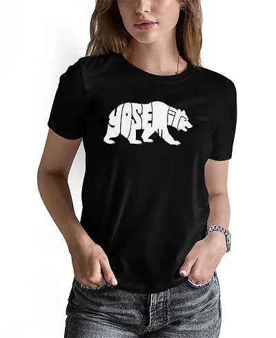 La Pop Art Women's Yosemite Bear Word Pullover Top