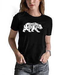 La Pop Art Women's Yellowstone Bear Word Pullover Top