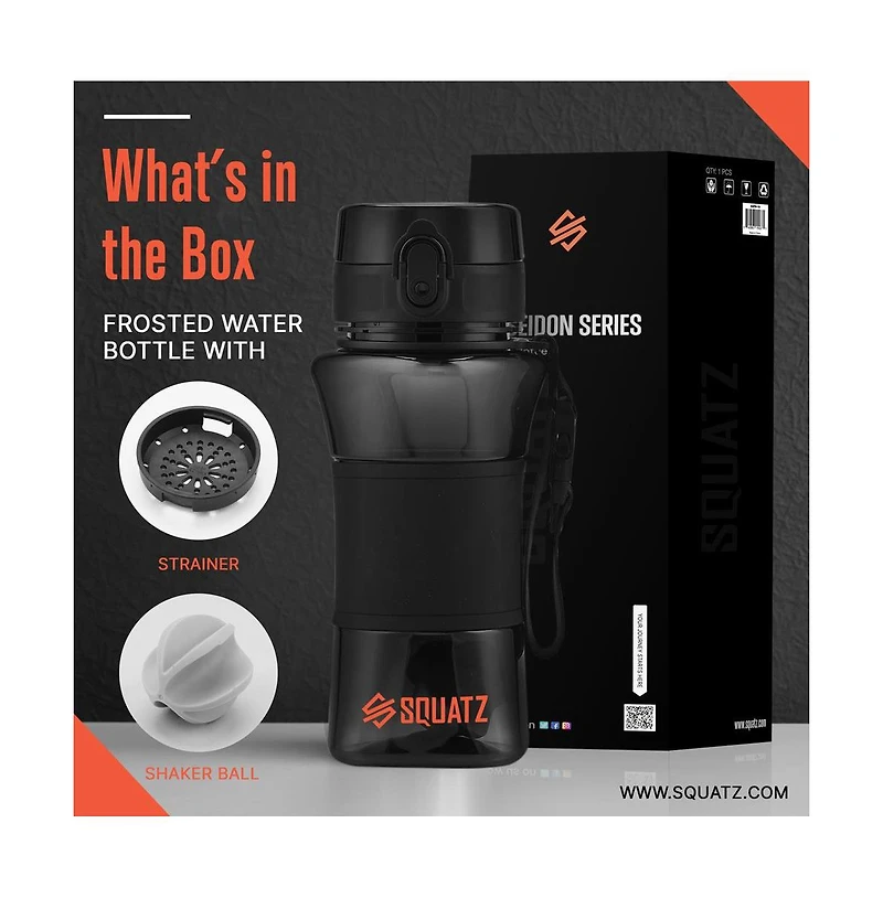 Squatz 500ml Sports or Shake Water Bottle with Strainer