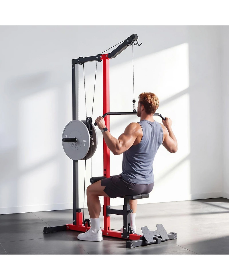 Mecale 2 in 1 Lat Pulldown and Row Cable Machine, 500 Lb Capacity