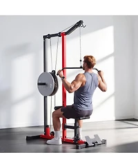 Mecale 2 in 1 Lat Pulldown and Row Cable Machine, 500 Lb Capacity