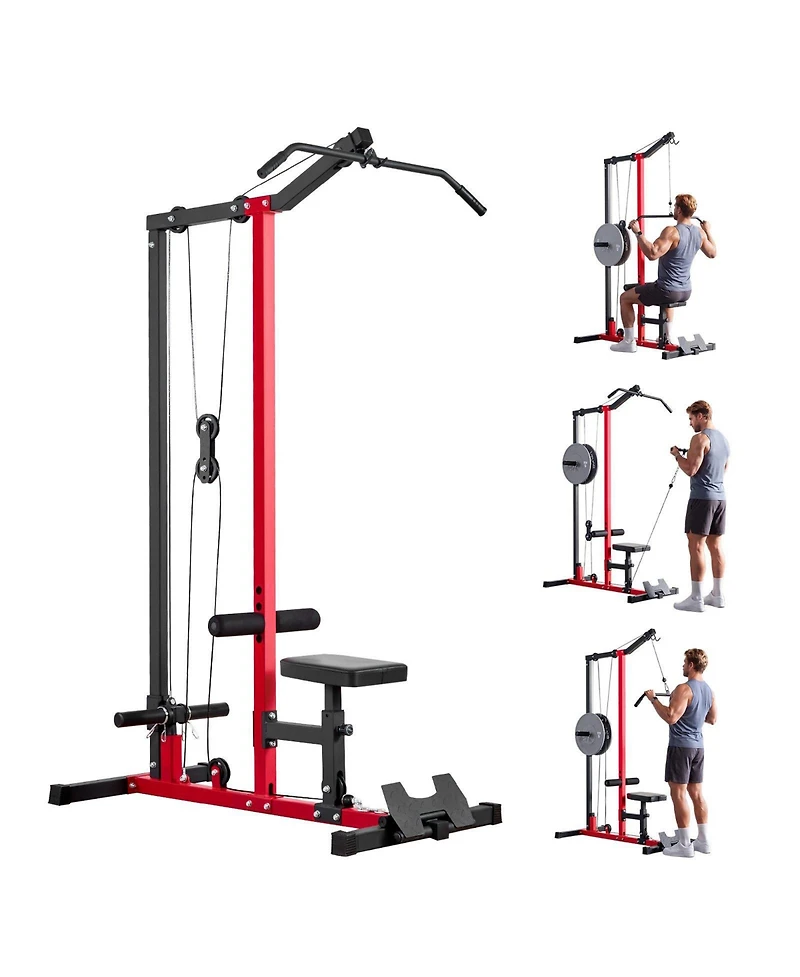 Mecale 2 in 1 Lat Pulldown and Row Cable Machine, 500 Lb Capacity