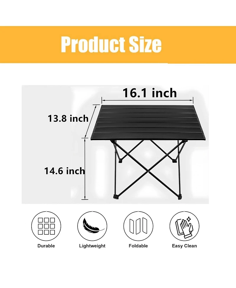 Gnuadz Folding Camping Table Ultralight Aluminum Portable Hiking Camping Outdoor Recreation Gear