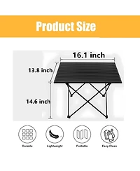 Gnuadz Folding Camping Table Ultralight Aluminum Portable Hiking Camping Outdoor Recreation Gear