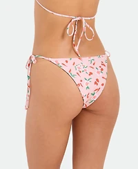 Volcom Women's Floral Print Side-Tie Bikini Bottoms