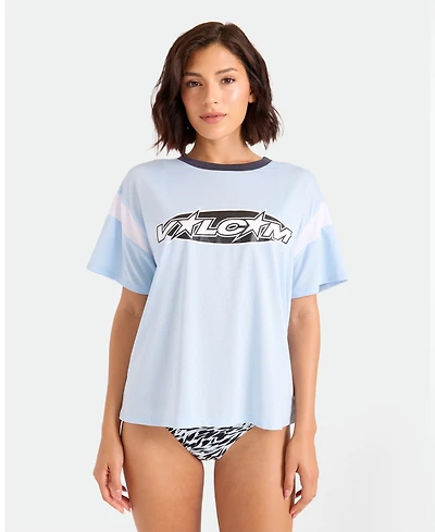 Volcom Women's Crewneck Short-Sleeve Swim Cover-Up Jersey