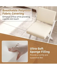 Gouun Set of 2 Wooden Dining Chairs with Rubber Wood Frame and Padded Cushions