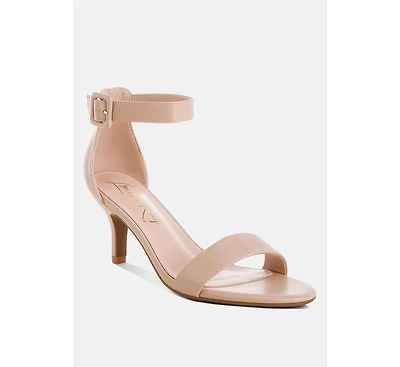 Feruda Faux Leather Kitten Heel Sandals