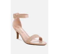 Feruda Faux Leather Kitten Heel Sandals