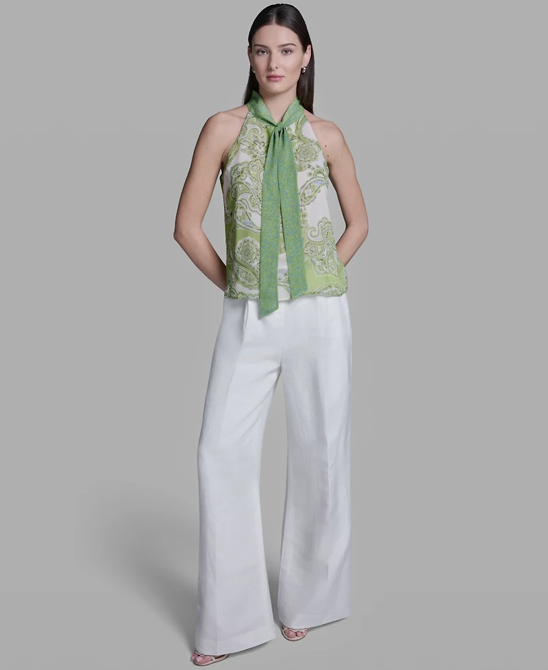 Bcbg Women's Sleeveless Tie-Neck Blouse