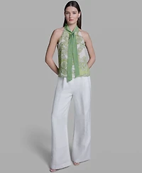 Bcbg Women's Sleeveless Tie-Neck Blouse