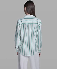 Bcbg Women's Long-Sleeve Collared Neck Shirt