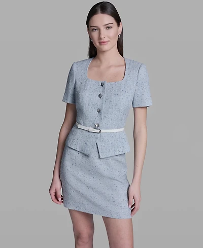 Bcbg Women's Square Neck Belted Jacket