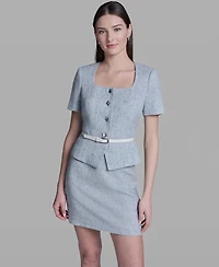 Bcbg Women's Square Neck Belted Jacket
