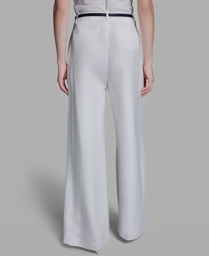 Bcbg Women's High-Rise Wide-Leg Belted Pants