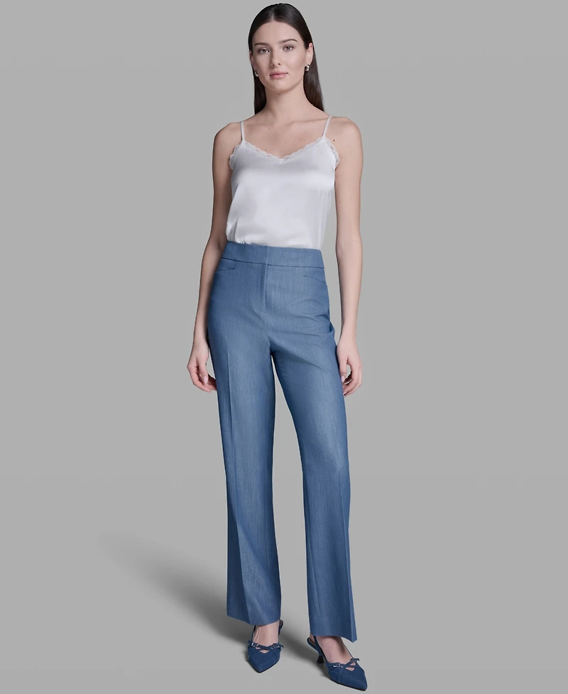 Bcbg Women's High-Rise Wide-Leg Denim Pants