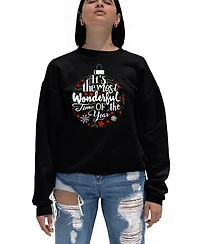 La Pop Art Women's Christmas Ornament Word Crewneck Sweatshirt