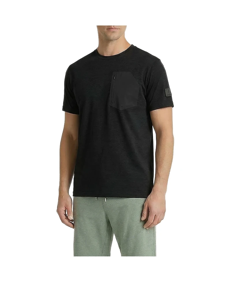 Level 7 Men's Office-Leisure Collection Jersey Short Sleeve Tee with Zip Pocket